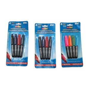 Mini‎ Permanent Markers Lot of 3 Packs of 4 Fine Point Fade Resistant 76405 New